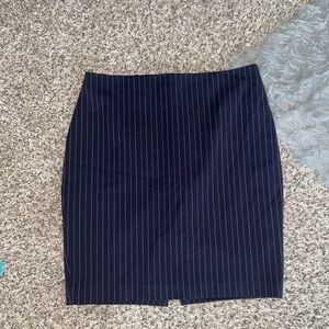 Express Navy & Orange Pinstripe Women's Skirt